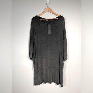 Mono B Charcoal Grey 1/4 sleeve Soft Stretchy Dress L